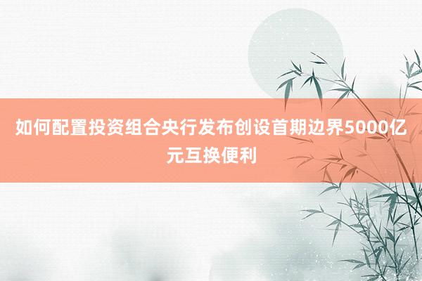 如何配置投资组合央行发布创设首期边界5000亿元互换便利