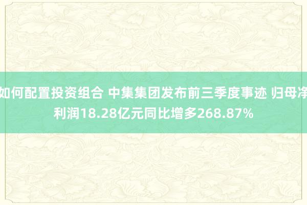 如何配置投资组合 中集集团发布前三季度事迹 归母净利润18.28亿元同比增多268.87%