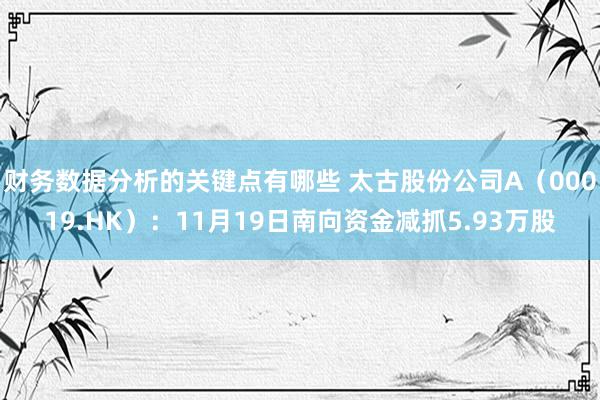 财务数据分析的关键点有哪些 太古股份公司A（00019.HK）：11月19日南向资金减抓5.93万股