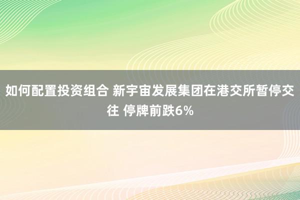 如何配置投资组合 新宇宙发展集团在港交所暂停交往 停牌前跌6%