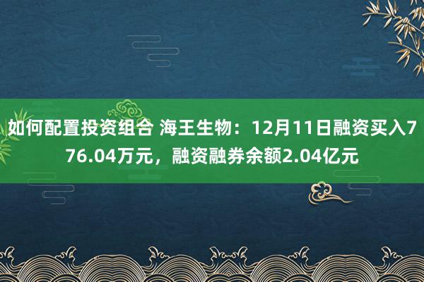 如何配置投资组合 海王生物：12月11日融资买入776.04万元，融资融券余额2.04亿元