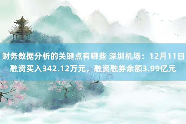 财务数据分析的关键点有哪些 深圳机场：12月11日融资买入342.12万元，融资融券余额3.99亿元