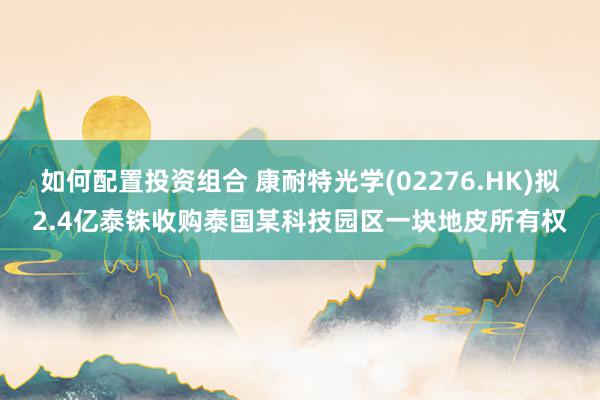 如何配置投资组合 康耐特光学(02276.HK)拟2.4亿泰铢收购泰国某科技园区一块地皮所有权