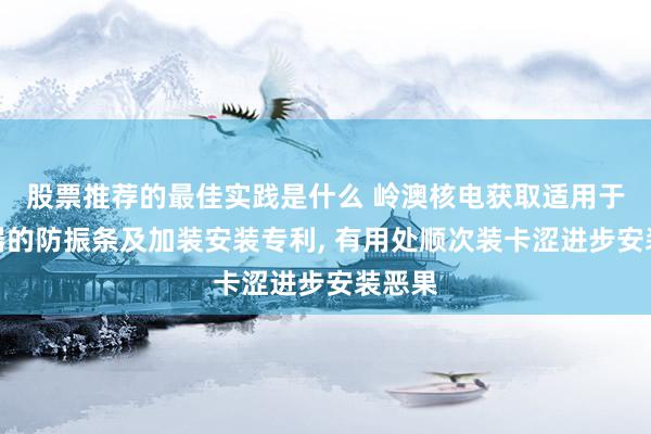 股票推荐的最佳实践是什么 岭澳核电获取适用于凝汽器的防振条及加装安装专利, 有用处顺次装卡涩进步安装恶果