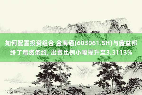 如何配置投资组合 金海通(603061.SH)与鑫益邦终了增资条约, 出资比例小幅擢升至3.3113%