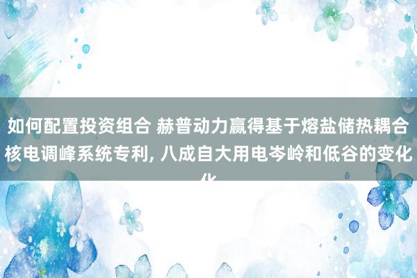 如何配置投资组合 赫普动力赢得基于熔盐储热耦合核电调峰系统专利, 八成自大用电岑岭和低谷的变化