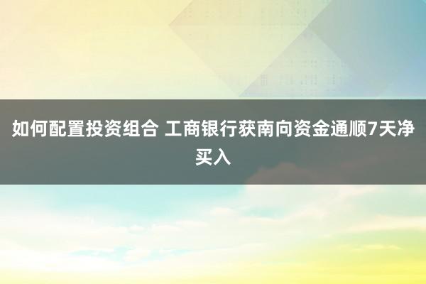 如何配置投资组合 工商银行获南向资金通顺7天净买入