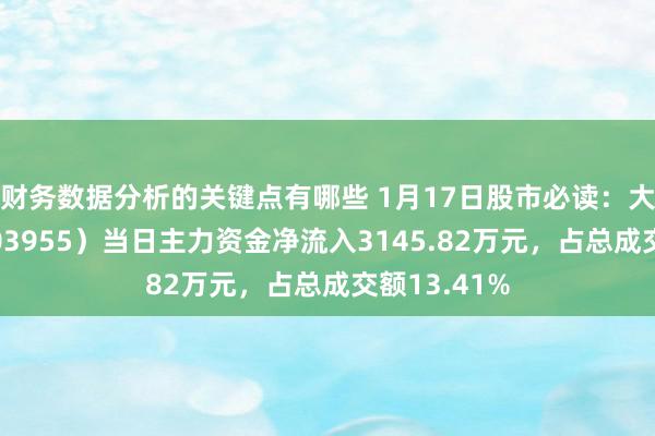 财务数据分析的关键点有哪些 1月17日股市必读：大千生态（603955）当日主力资金净流入3145.82万元，占总成交额13.41%