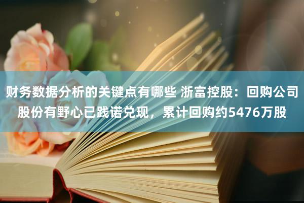 财务数据分析的关键点有哪些 浙富控股：回购公司股份有野心已践诺兑现，累计回购约5476万股