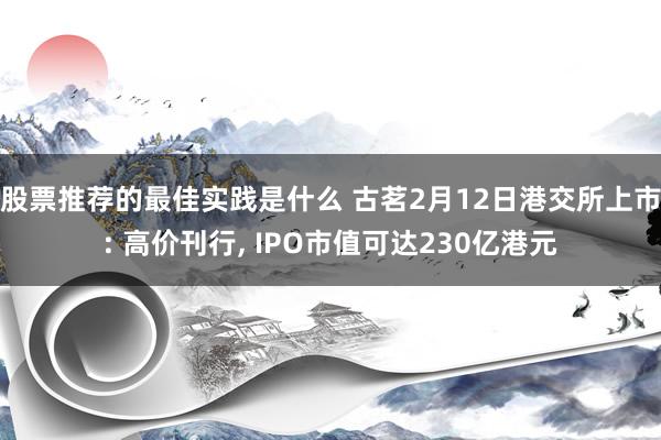 股票推荐的最佳实践是什么 古茗2月12日港交所上市: 高价刊行, IPO市值可达230亿港元