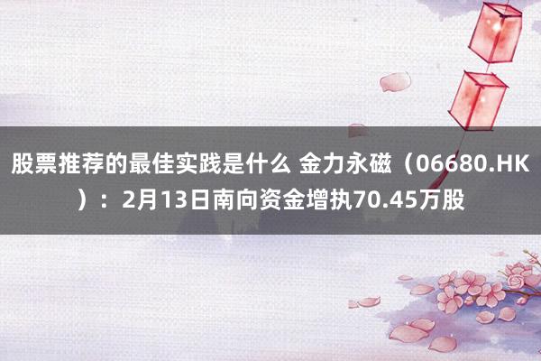 股票推荐的最佳实践是什么 金力永磁（06680.HK）：2月13日南向资金增执70.45万股