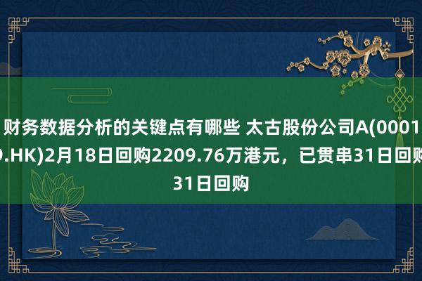 财务数据分析的关键点有哪些 太古股份公司A(00019.HK)2月18日回购2209.76万港元，已贯串31日回购