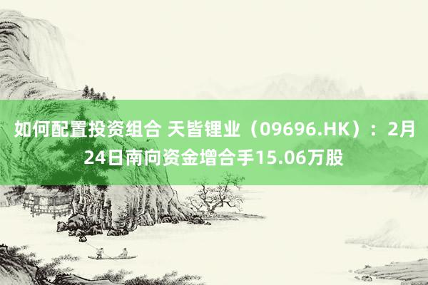 如何配置投资组合 天皆锂业（09696.HK）：2月24日南向资金增合手15.06万股