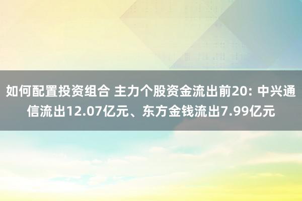 如何配置投资组合 主力个股资金流出前20: 中兴通信流出12.07亿元、东方金钱流出7.99亿元